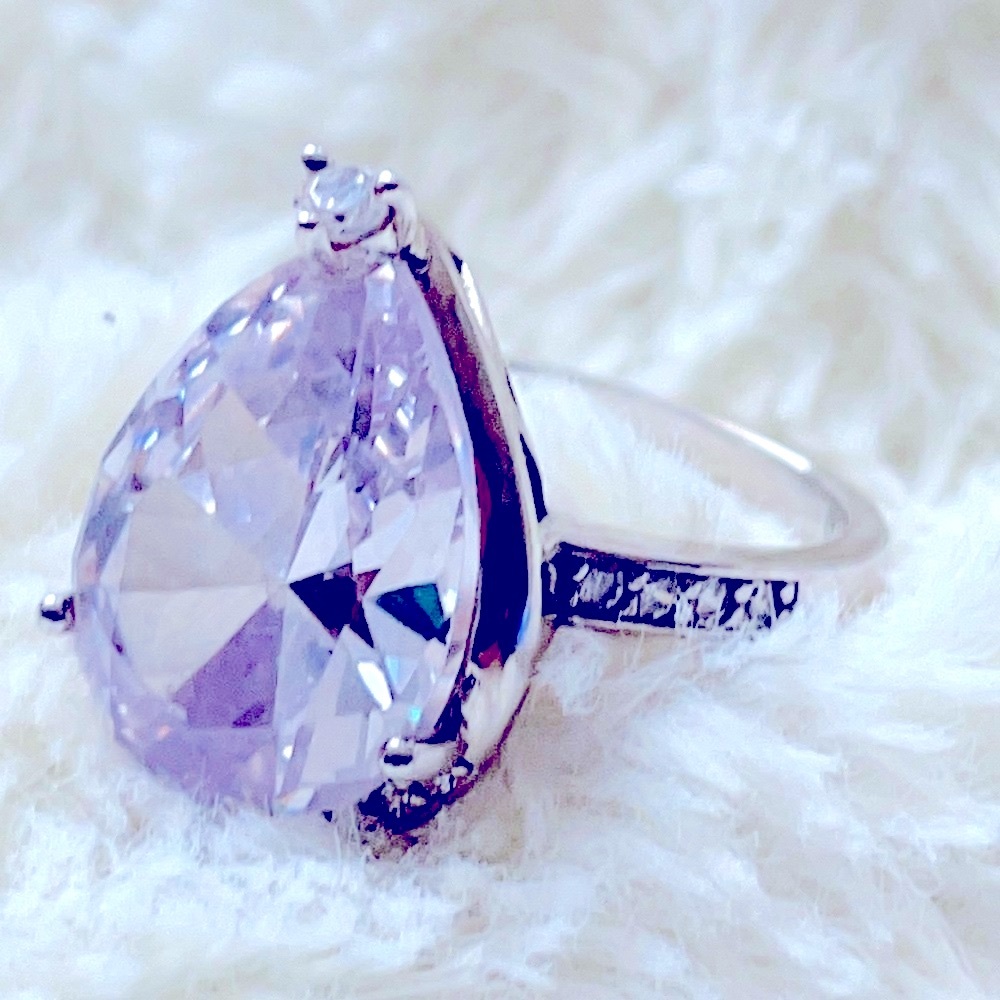 STAUER pear drop luxury engagement ring women’s size 7